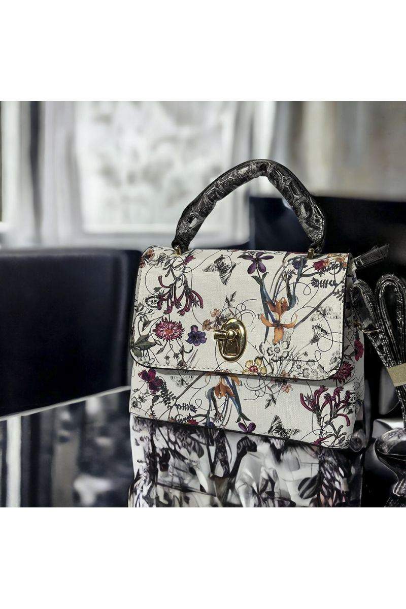 Inspi handbag with red white floral pattern - 3