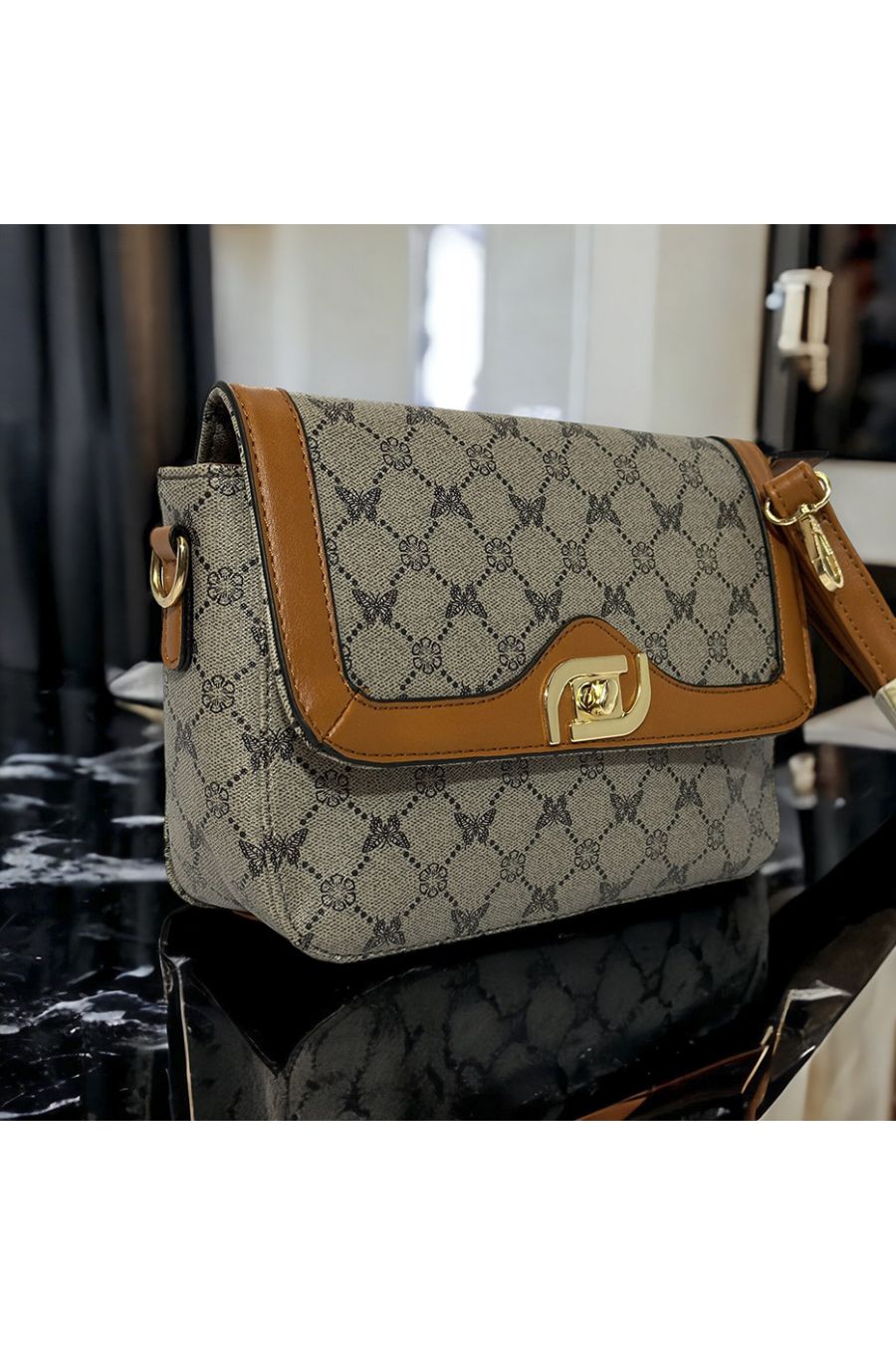 Inspi gray handbag with pattern - 3