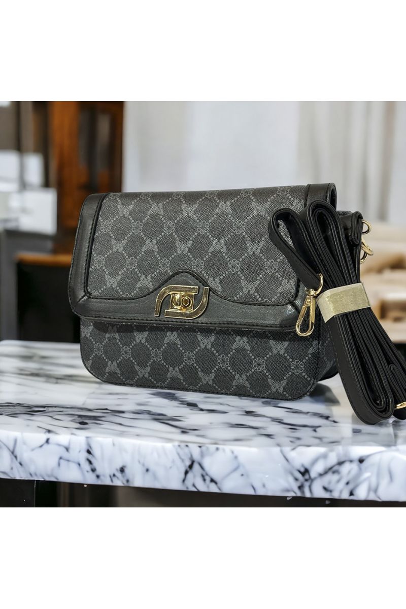 Sac à main inspi noir avec motif  - 2