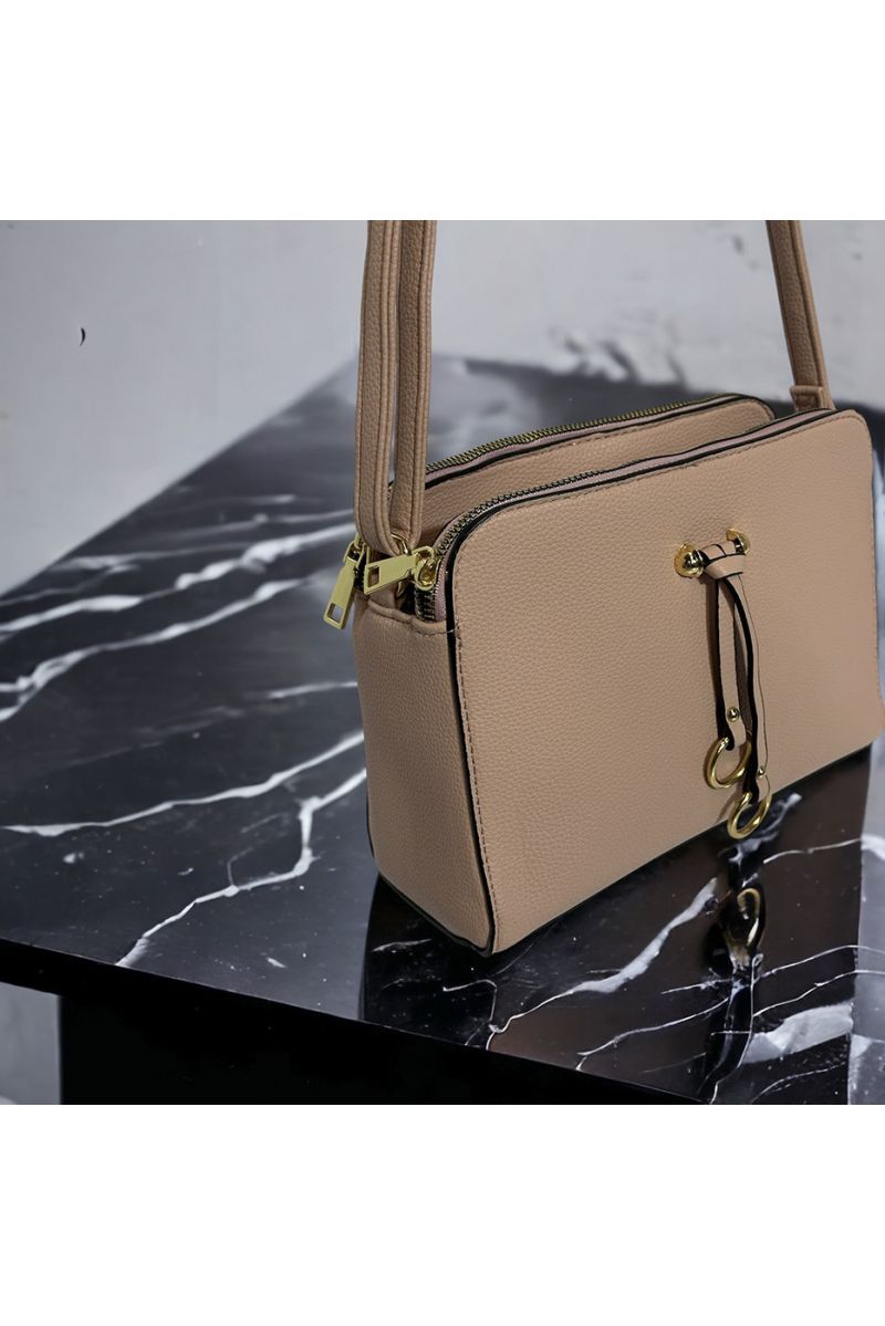 Sac à main inspi rose avec 3 fermetures - 2