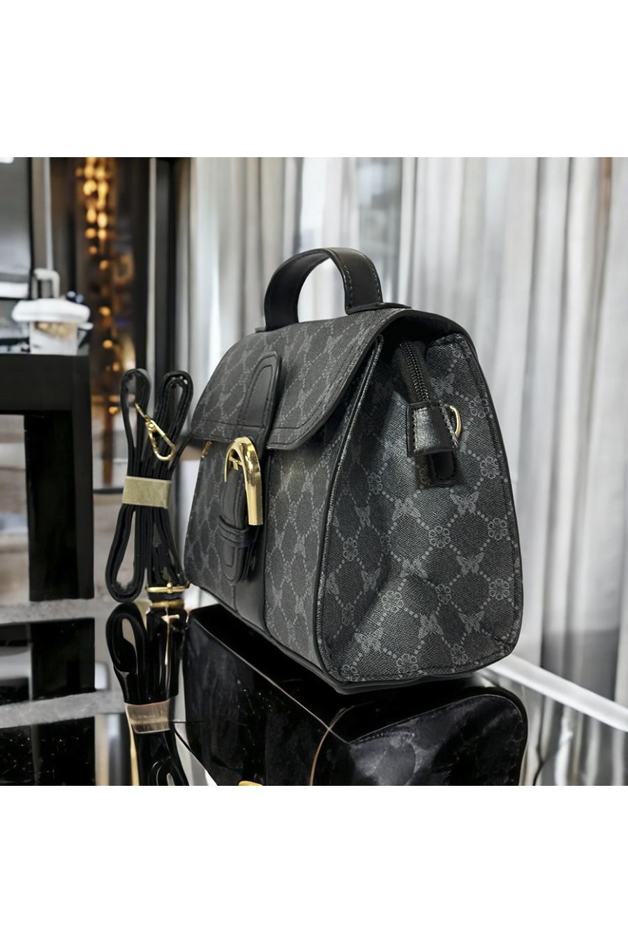 Inspi black patterned handbag - 2