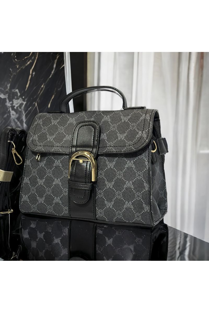 Sac à main inspi noir à motif  - 3