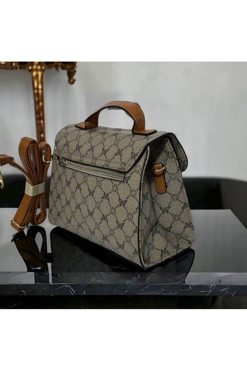 Inspi gray patterned handbag - 1
