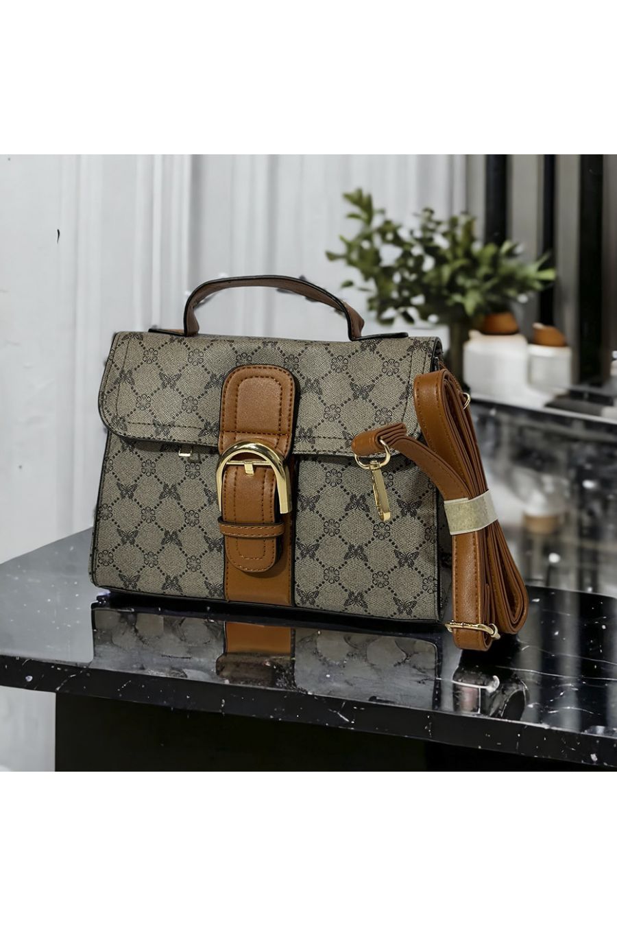 Inspi gray patterned handbag - 3