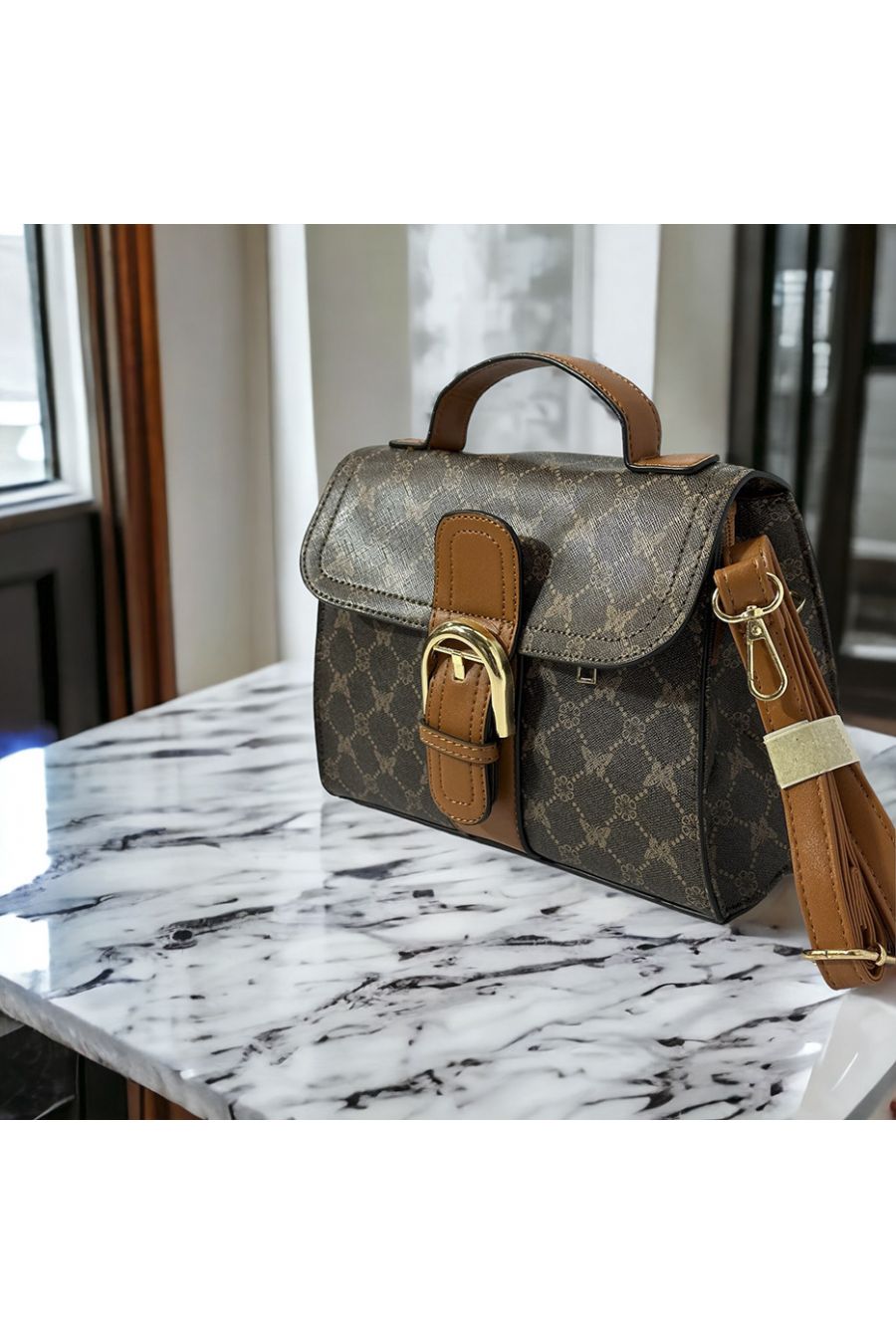 Bruin patroon geïnspireerde handtas - 2