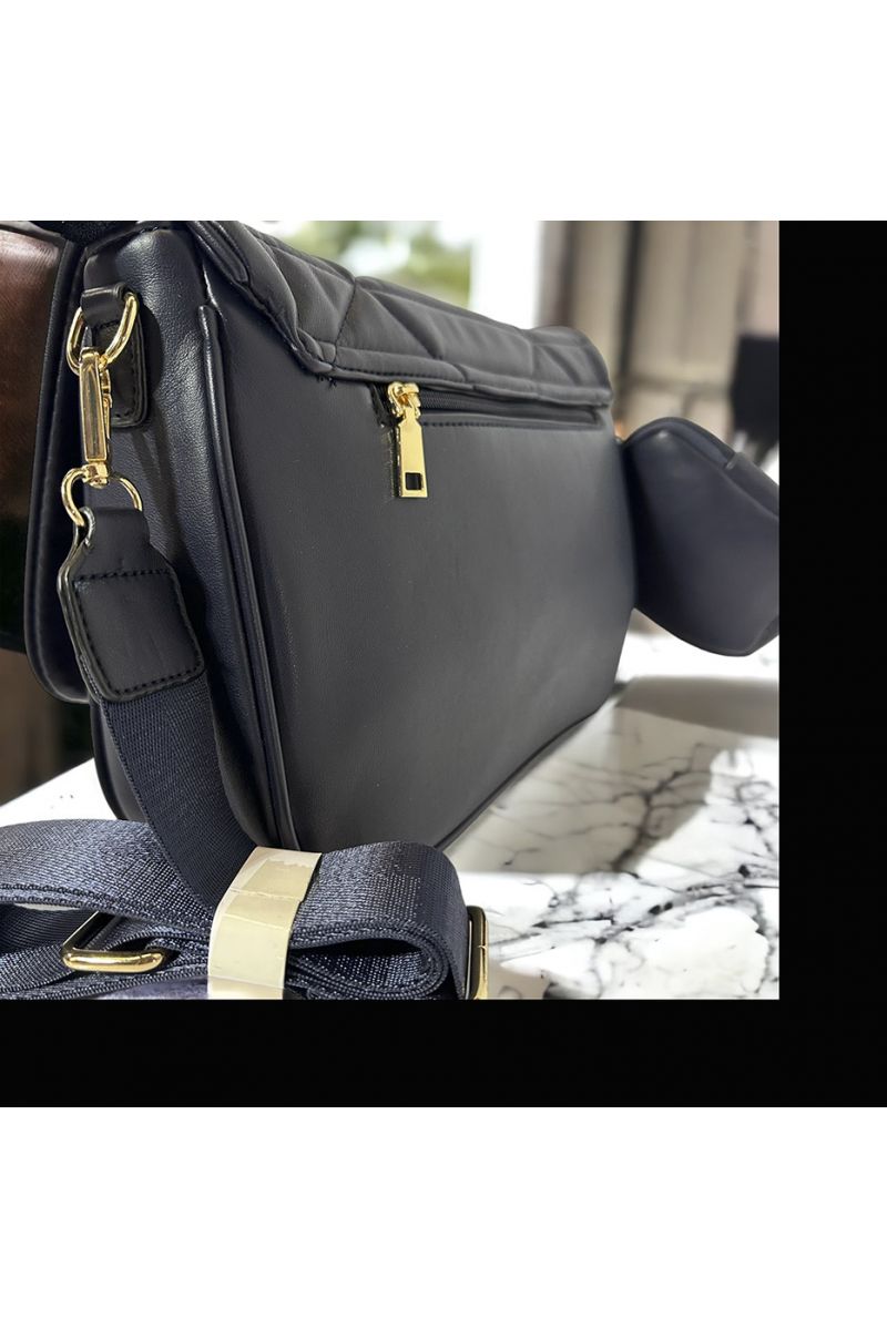 Quilted navy-inspired handbag - 1