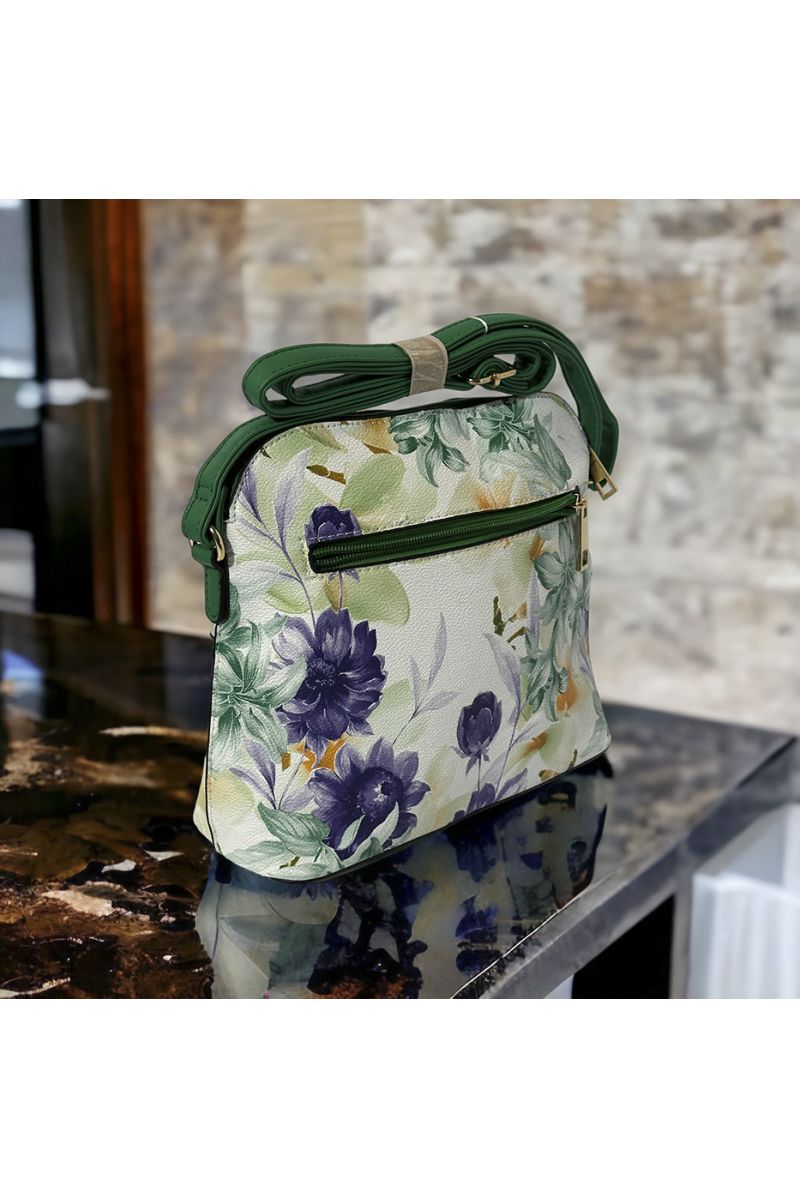 Green floral inspired handbag - 2