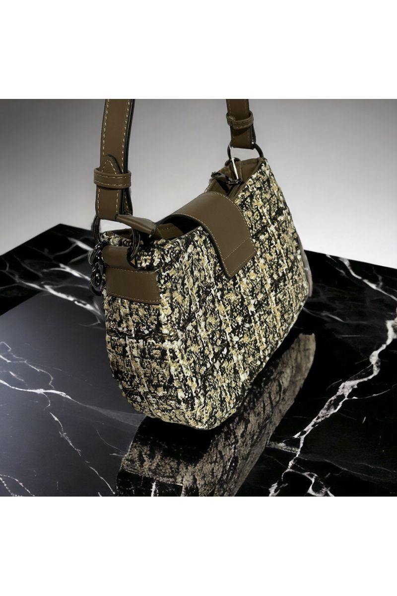 Inspi groene tweed patroon handtas - 1