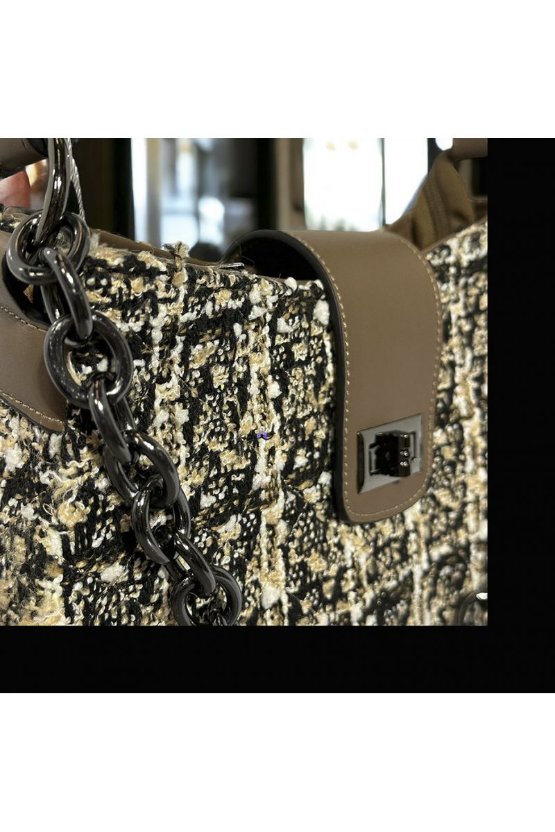 Inspi groene tweed patroon handtas - 2