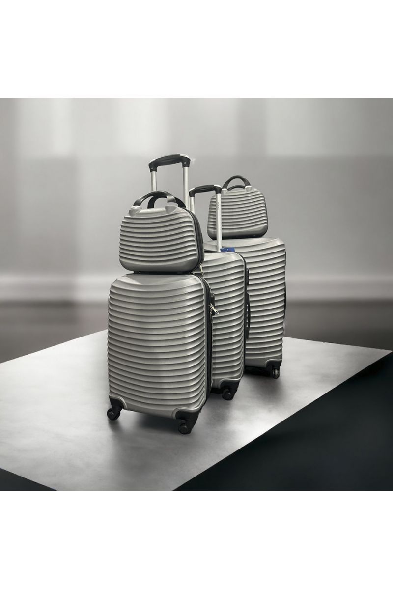 Set van 5 stevige grijze koffers, design, stijf en zeer stijlvol - 2