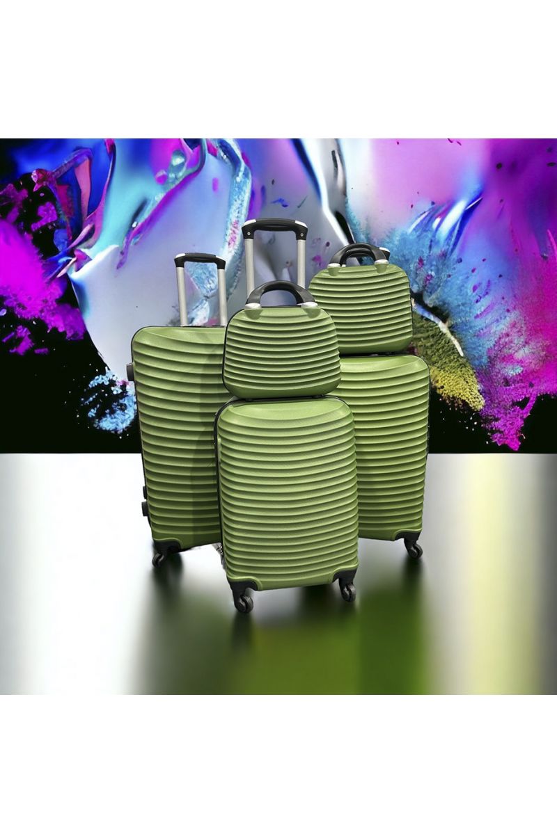 Set de 5 valises vert-gucci solide, design, rigide et très class - 1