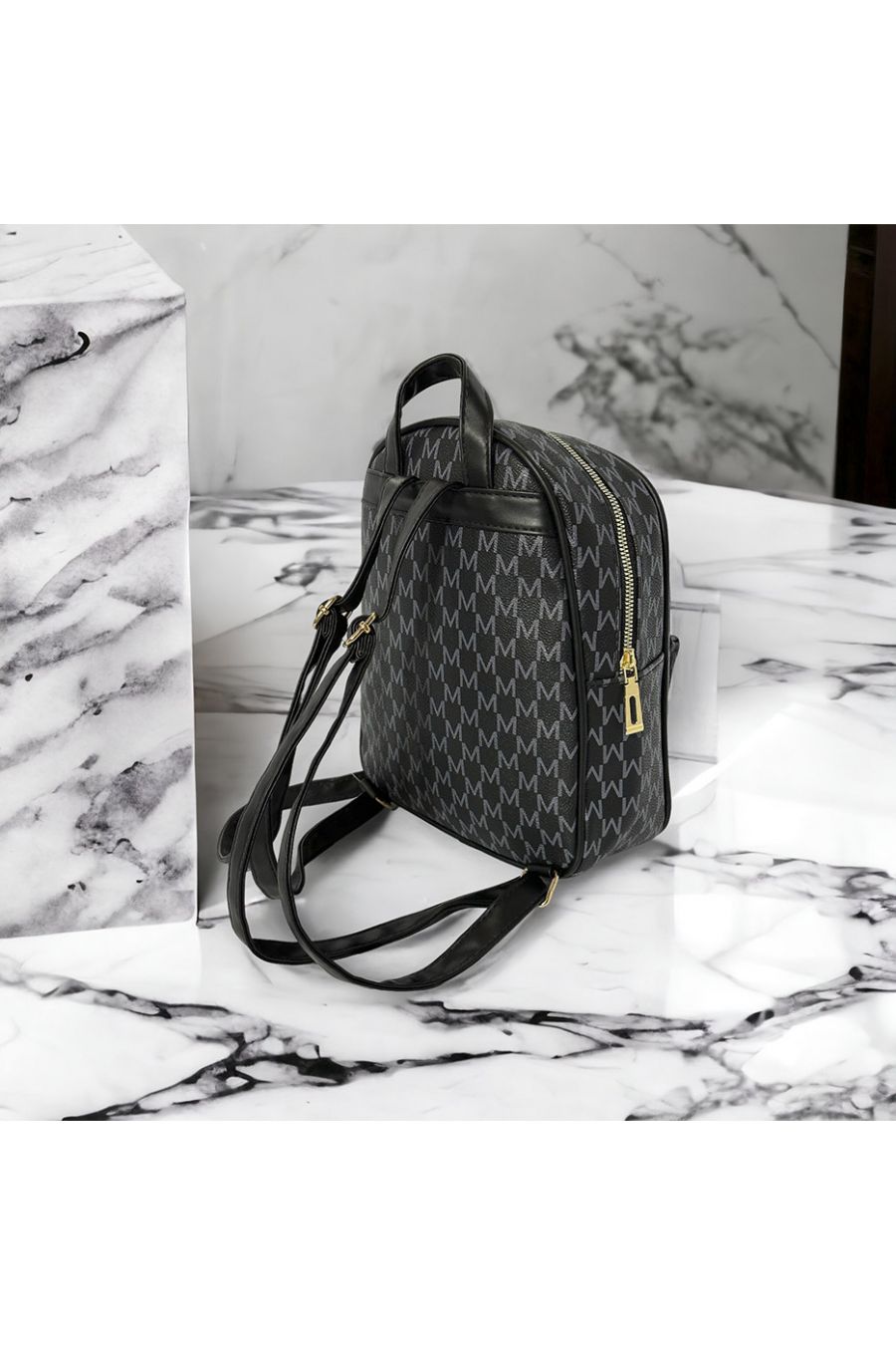 Black M motif inspired backpack - 2