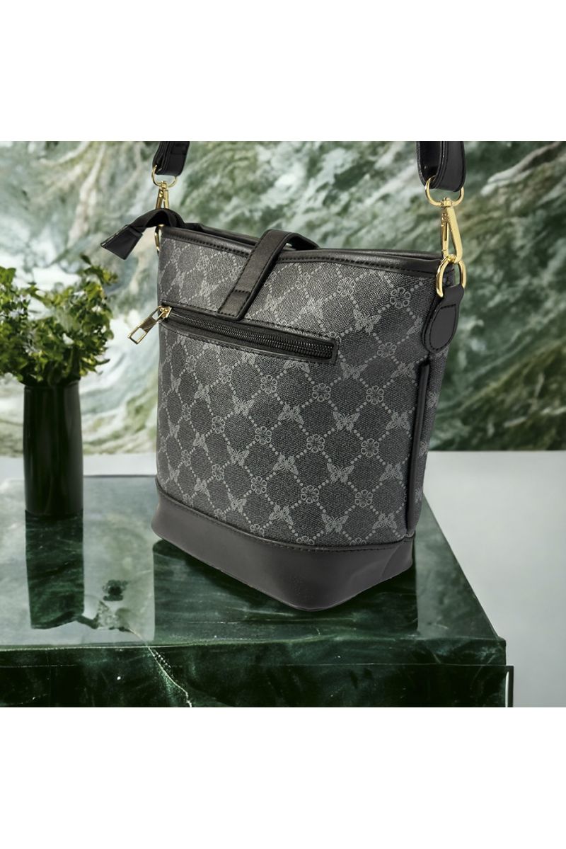 Black pattern inspired handbag - 1