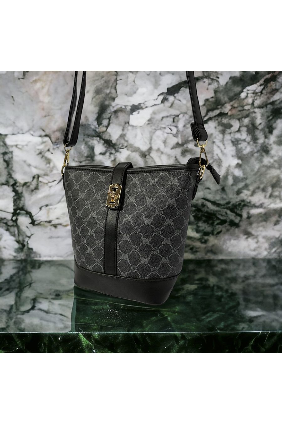 Sac à main inspi motif noir - 3