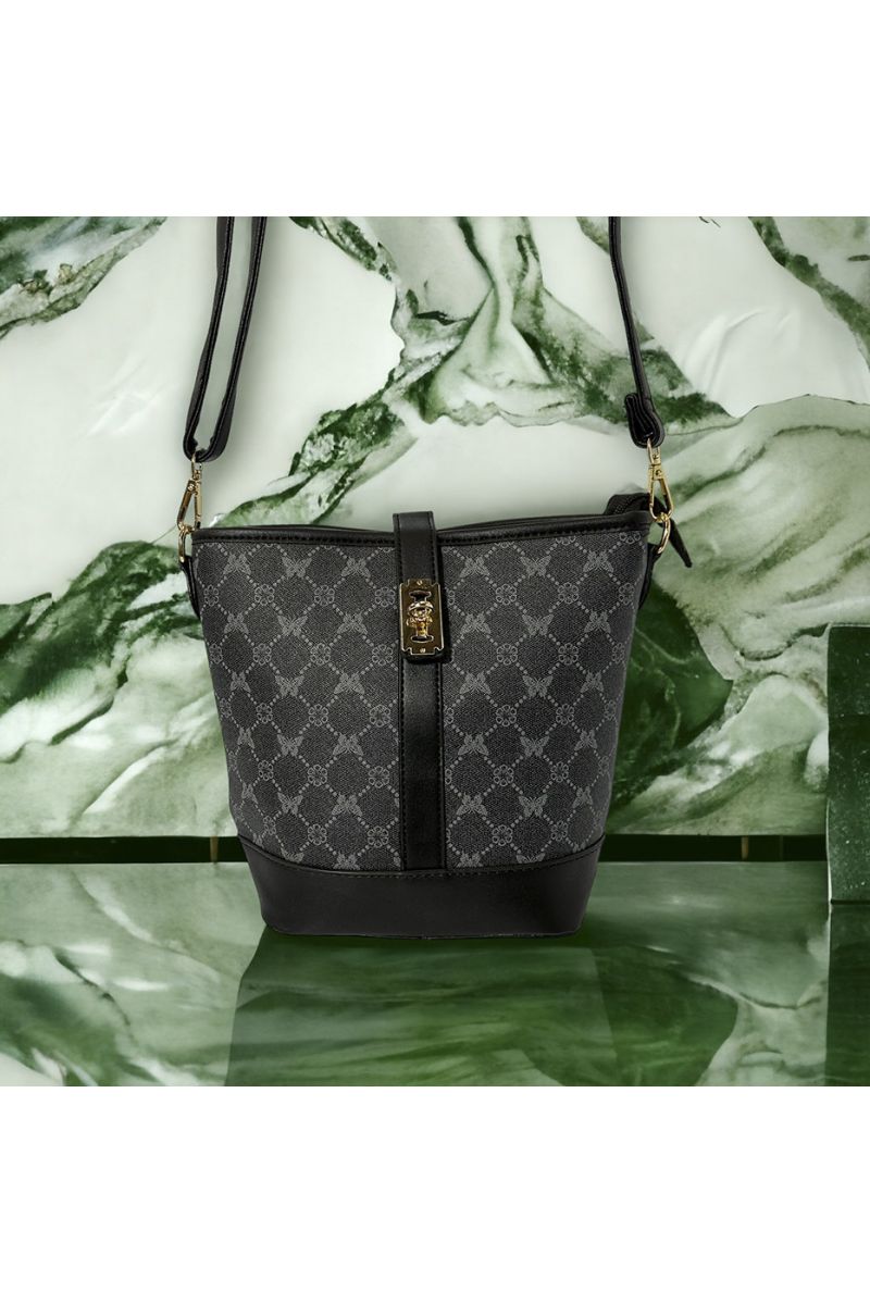 Black pattern inspired handbag - 4