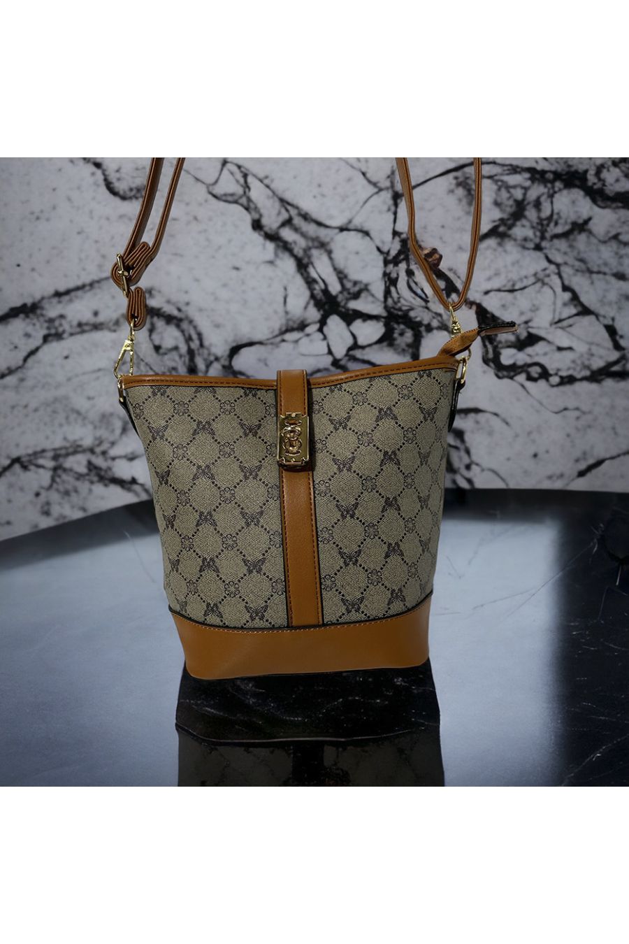 Gray pattern inspired handbag - 3