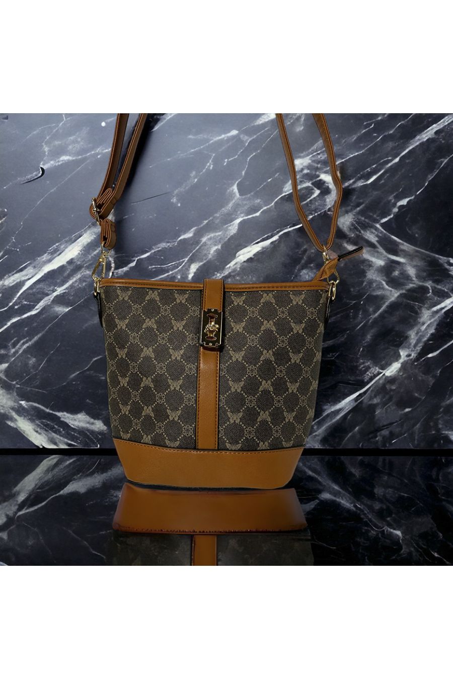 Sac à main inspi motif marron - 3