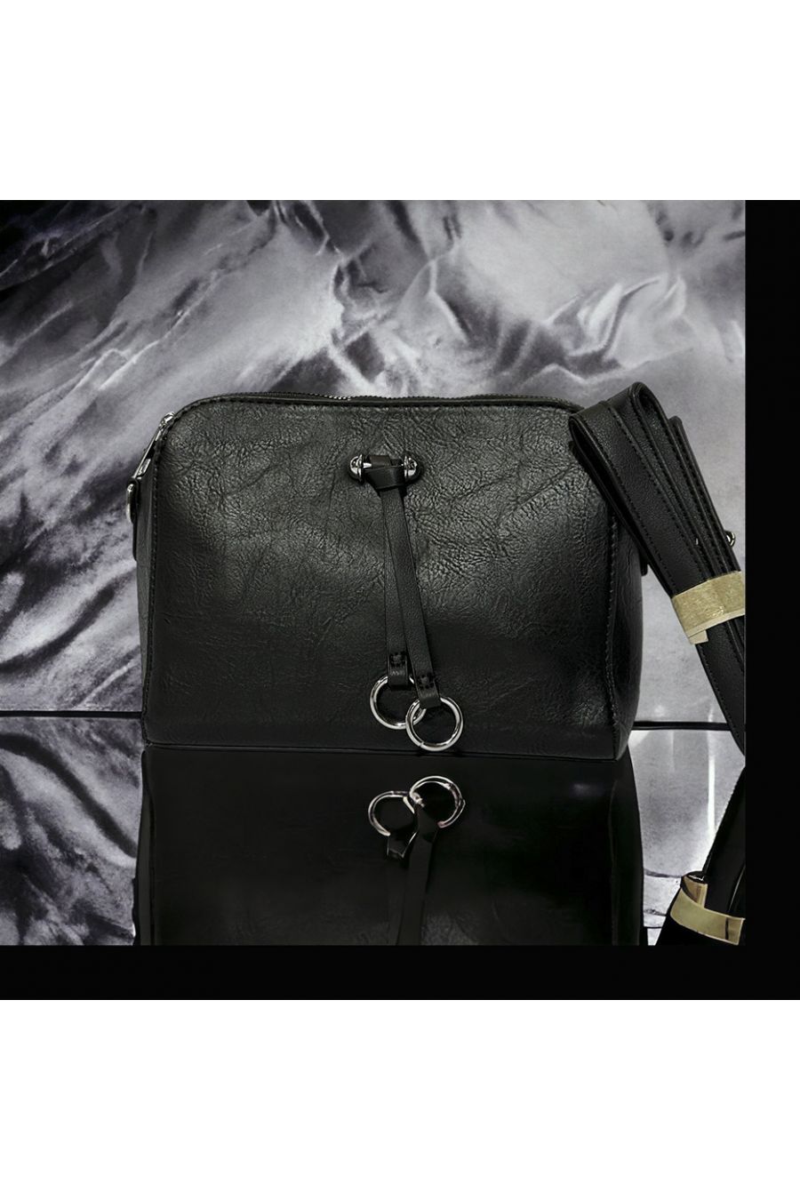 Sac à main inspi couleur noir 3 fermetures - 3