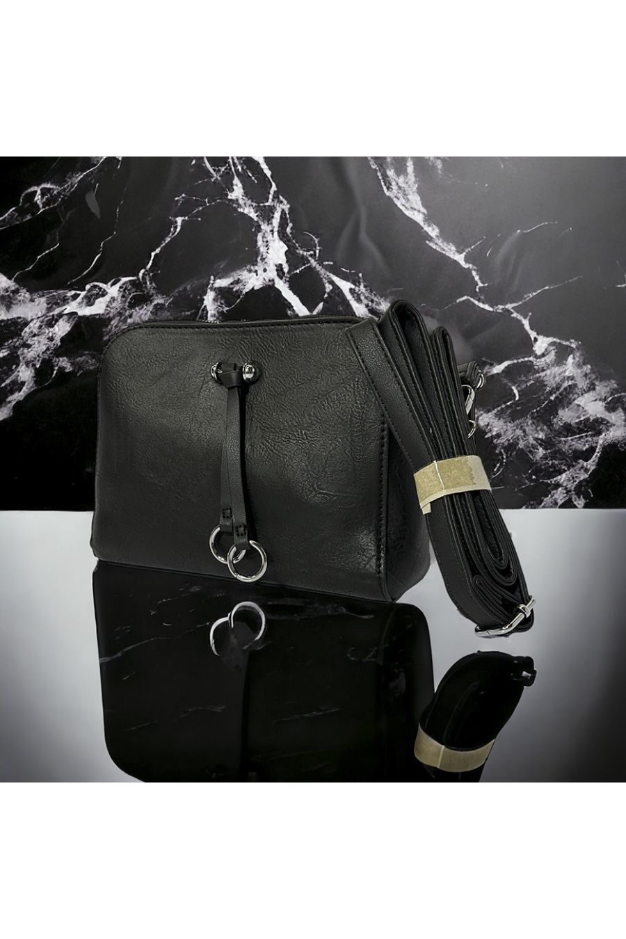 Sac à main inspi couleur noir 3 fermetures - 4