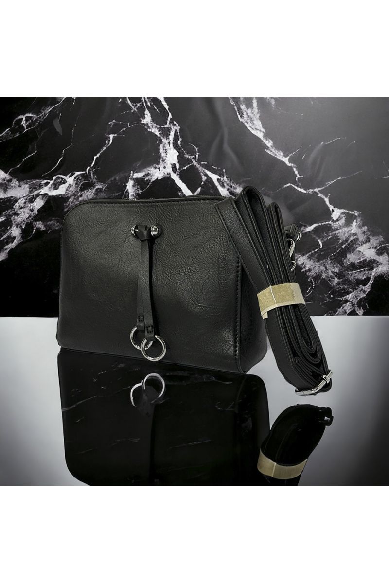Sac à main inspi couleur noir 3 fermetures - 4