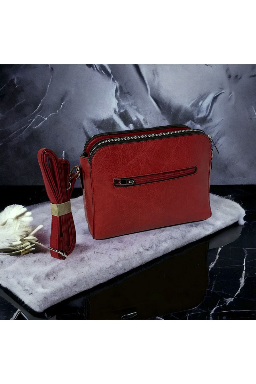 Inspi handbag red color 3 closures - 3