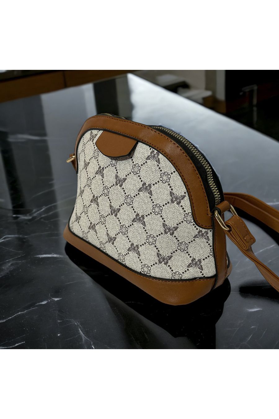 Sac à main inspi blanc à motif - 2