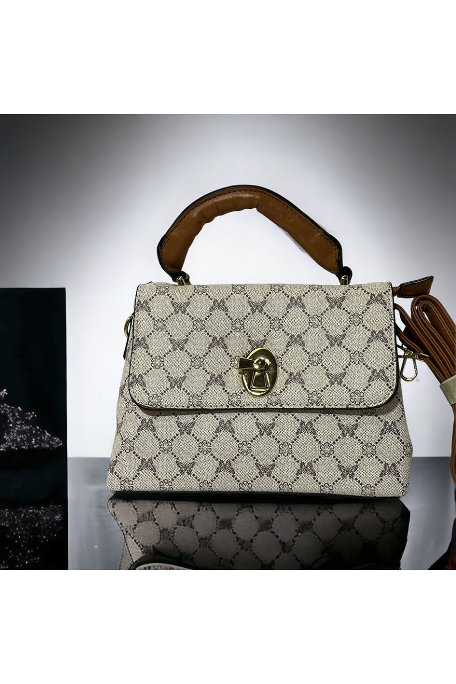 Sac à main inspi à motif blanc - 2