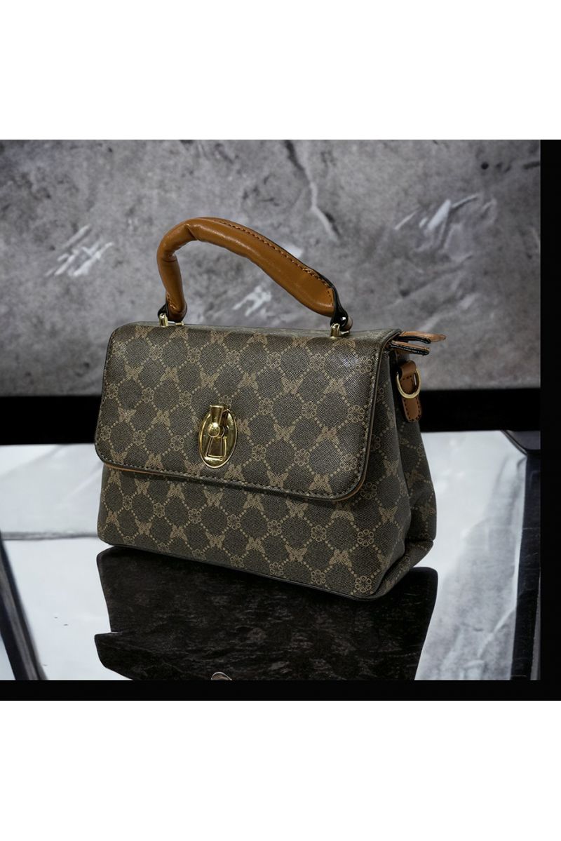 Inspirational handbag with brown pattern - 2