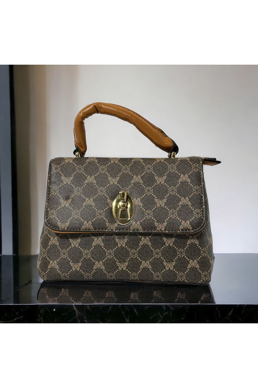 Sac à main inspi à motif marron - 3