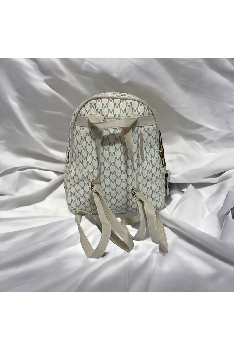 Large white M-inspired backpack - 1