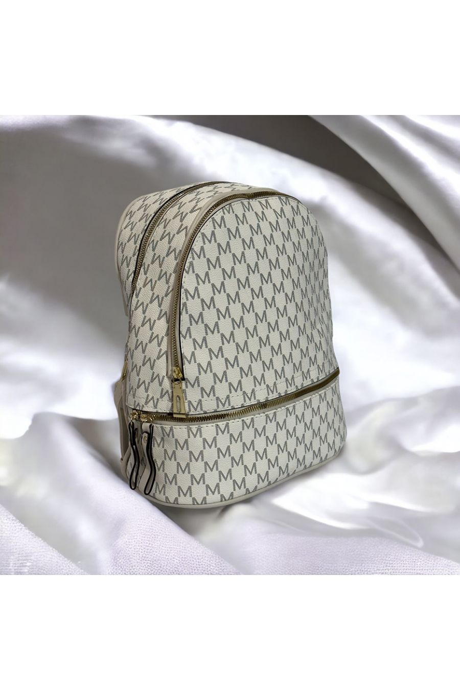 Grand sac à dos inspi motif M blanc - 2