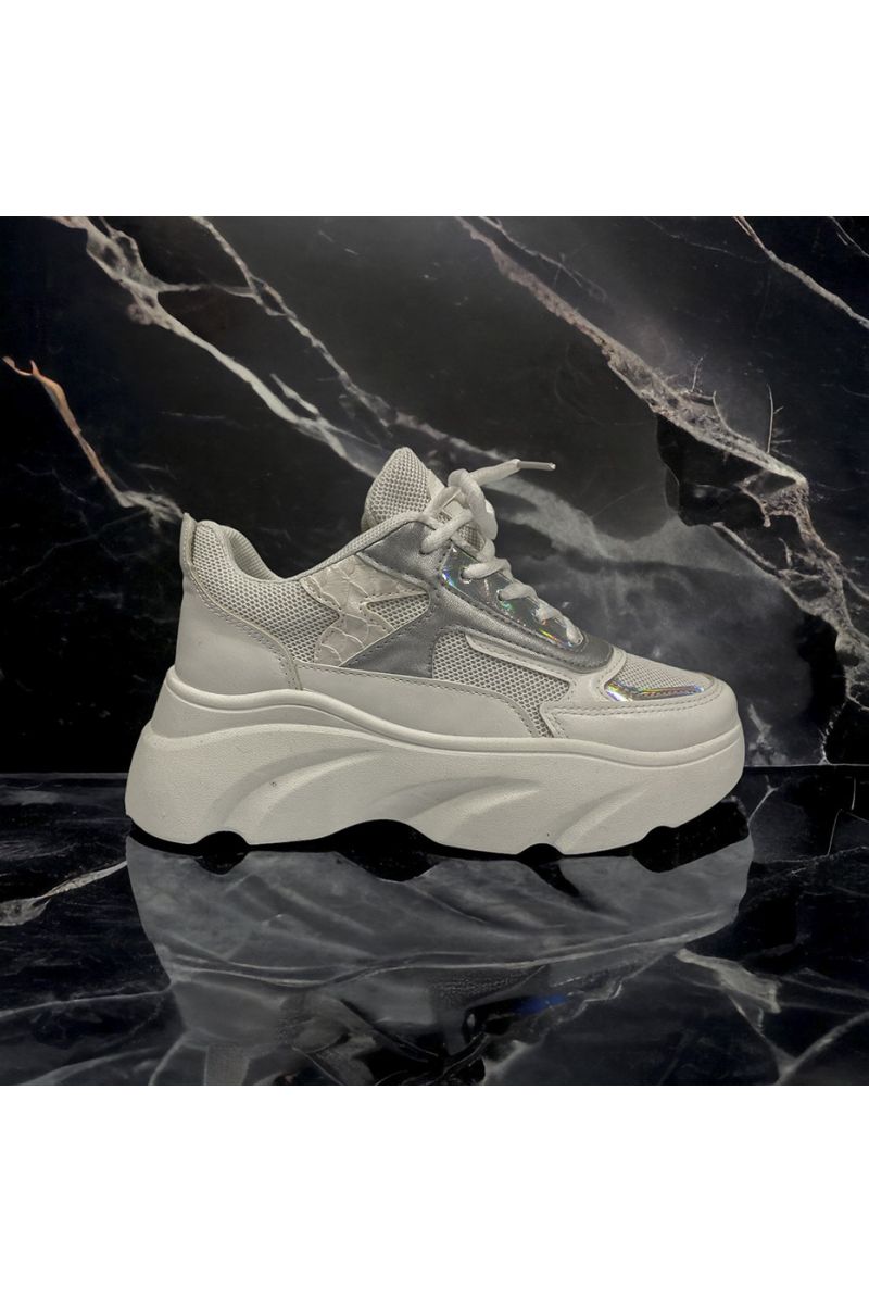 Basket blanc et argent inspi - 3