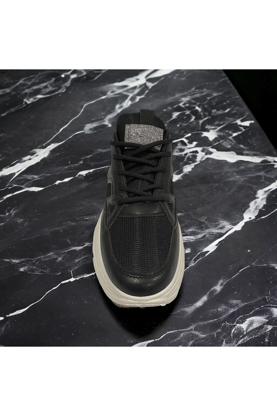 Shiny black sneaker inspired - 1