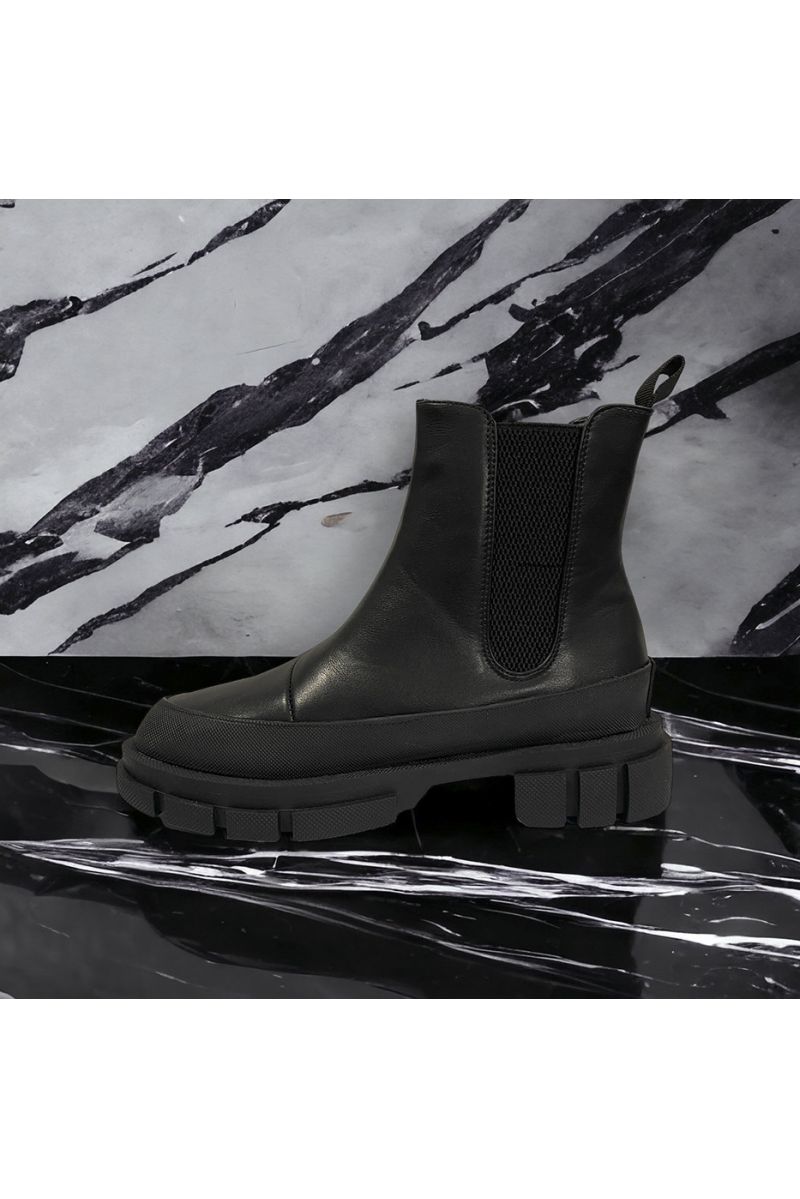 Matte black ankle boot - 1