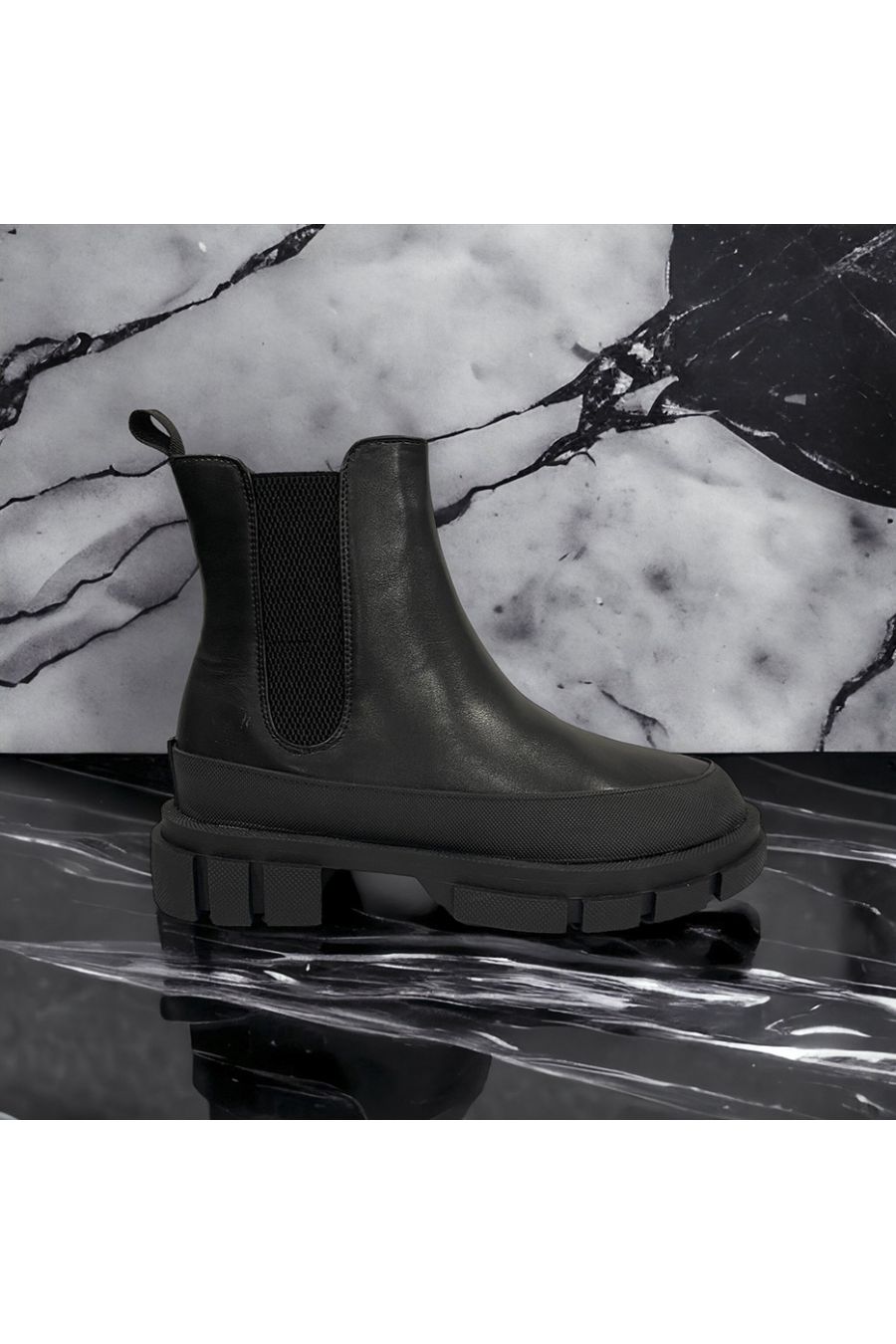 Bottine noir mat inspi  - 3
