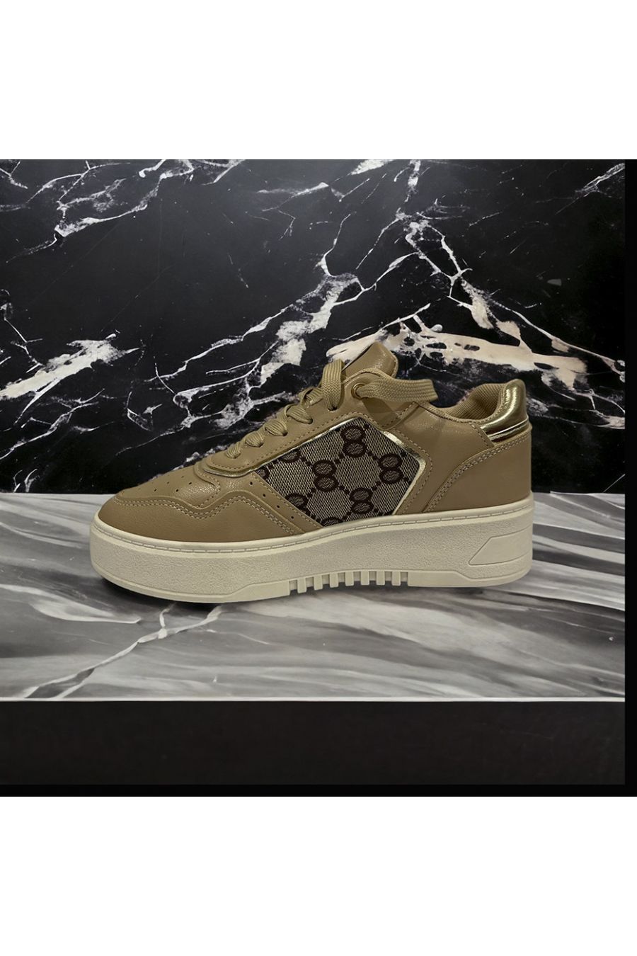 Basket camel à motif argenté inspi - 1