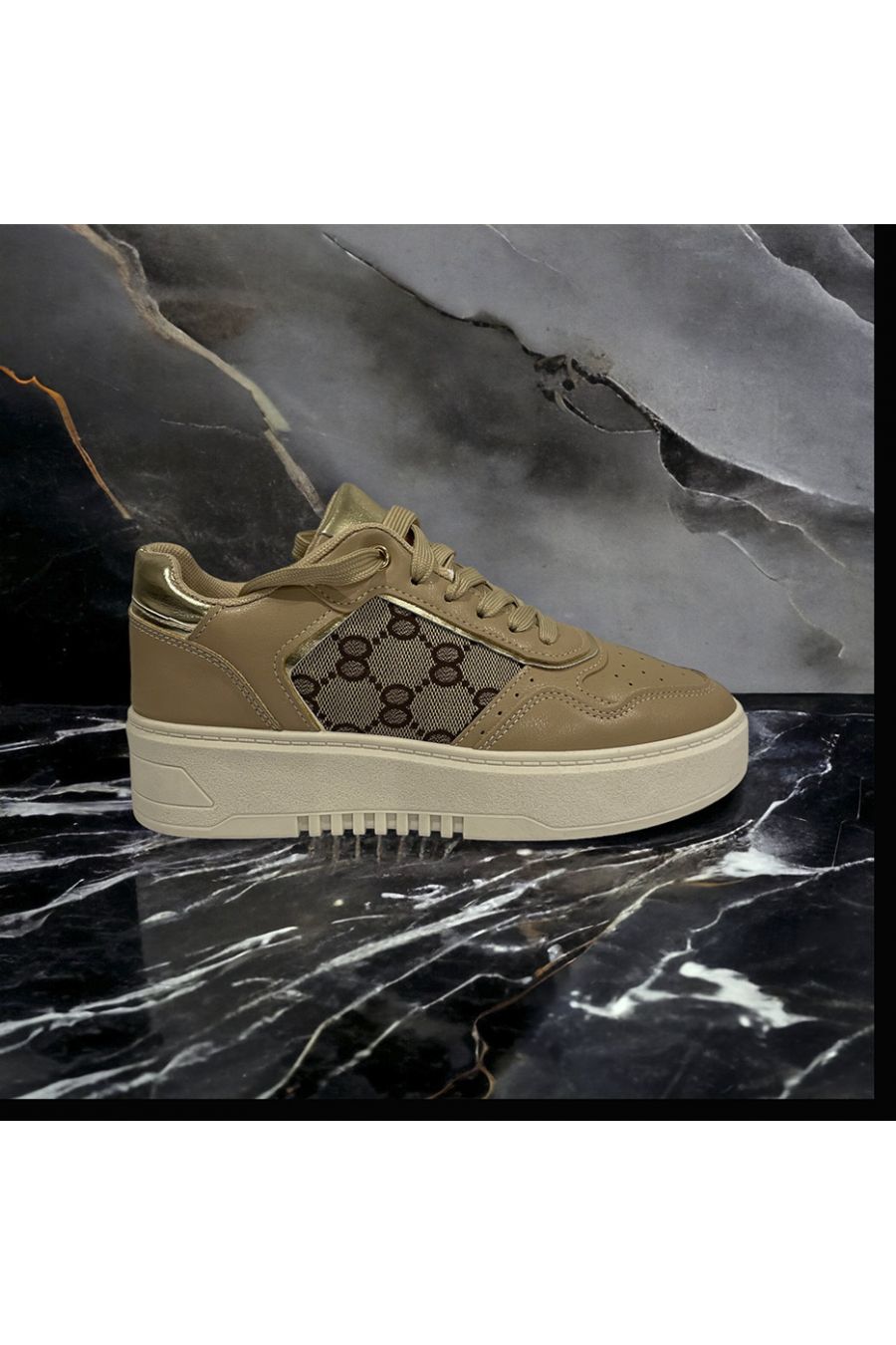 Basket camel à motif argenté inspi - 3