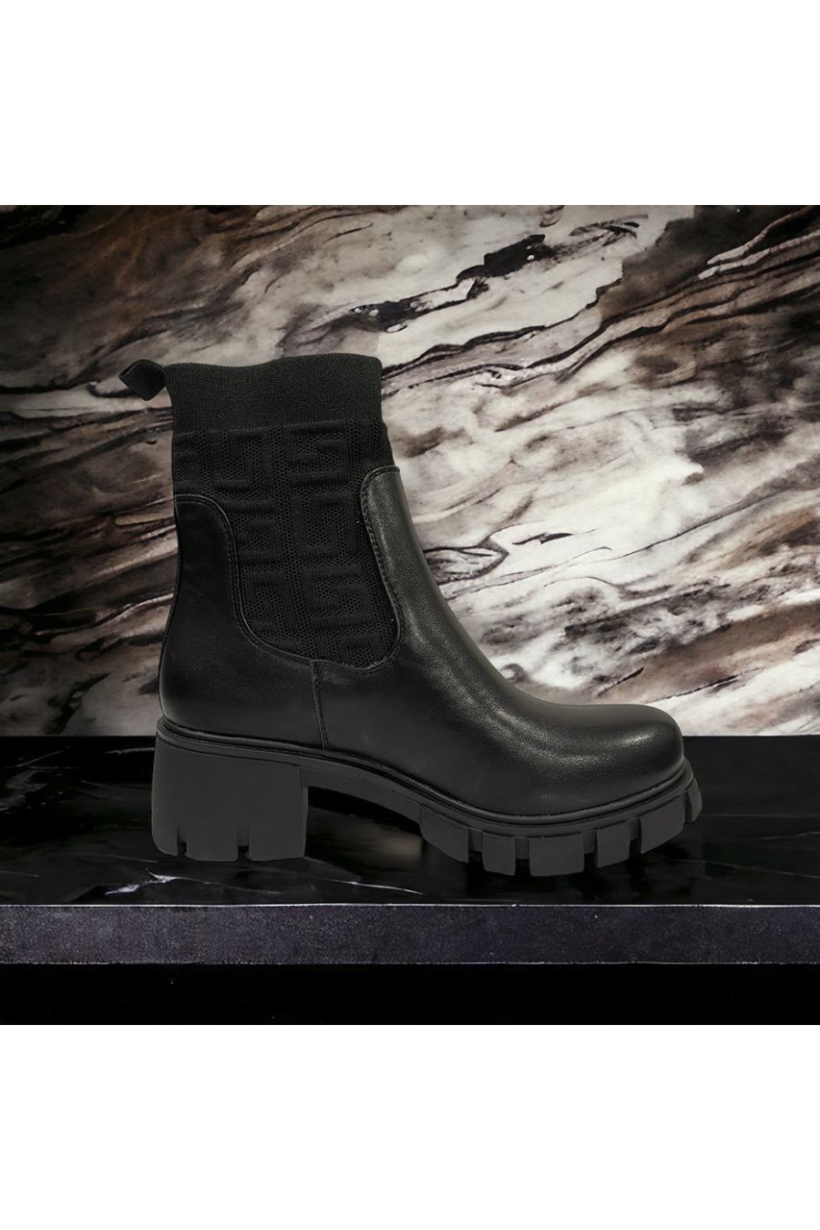 Inspired black ankle boot - 1