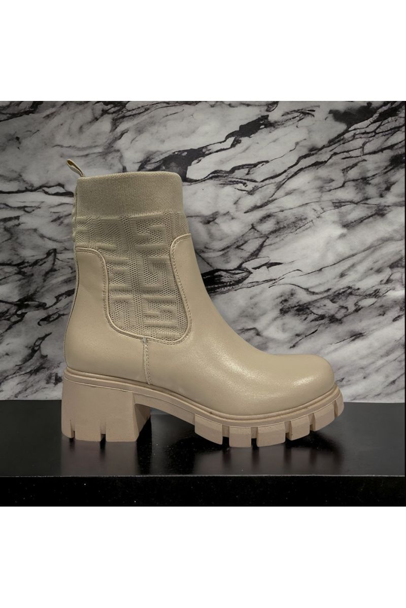 Inspired beige ankle boot - 3