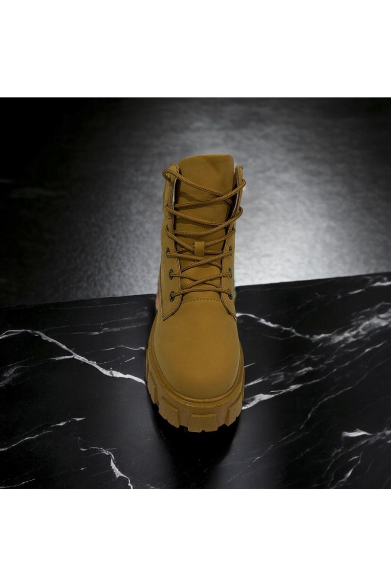 Botte camel inspi à lacet  - 2