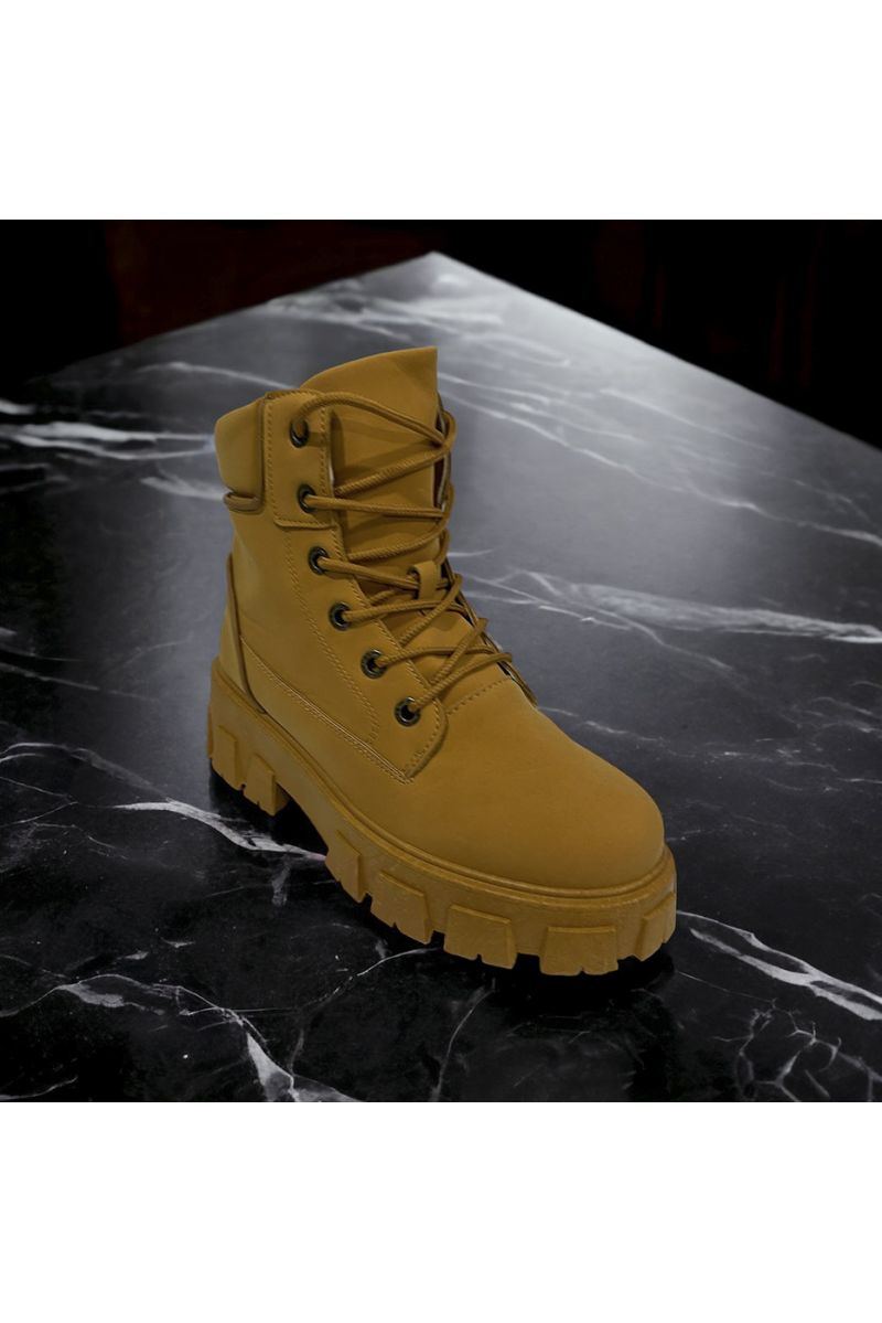 Botte camel inspi à lacet  - 3