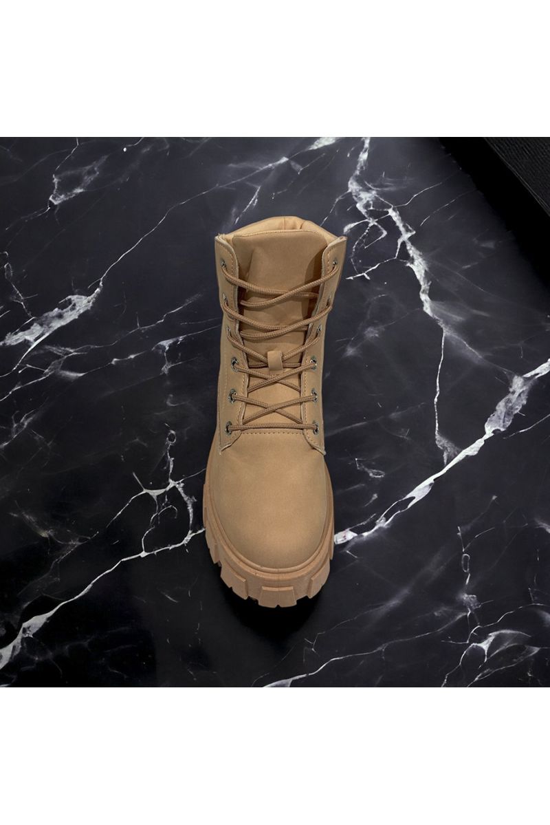 Inspirational pink lace-up boot - 2
