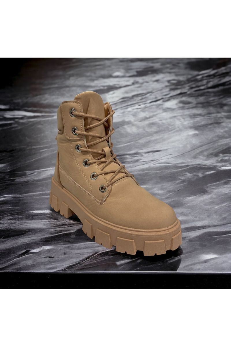 Inspirational pink lace-up boot - 3