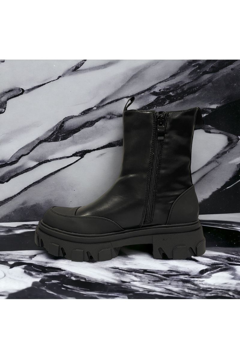 Black ankle boot big sole inspired - 1