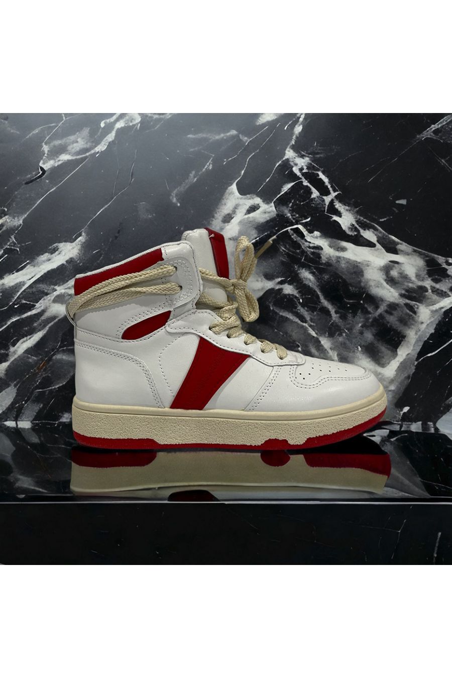 Inspired red high-top sneaker - 3