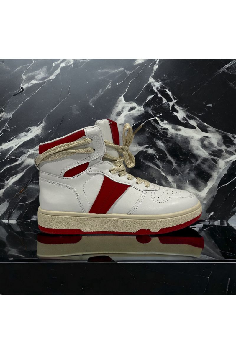 Inspired red high-top sneaker - 3
