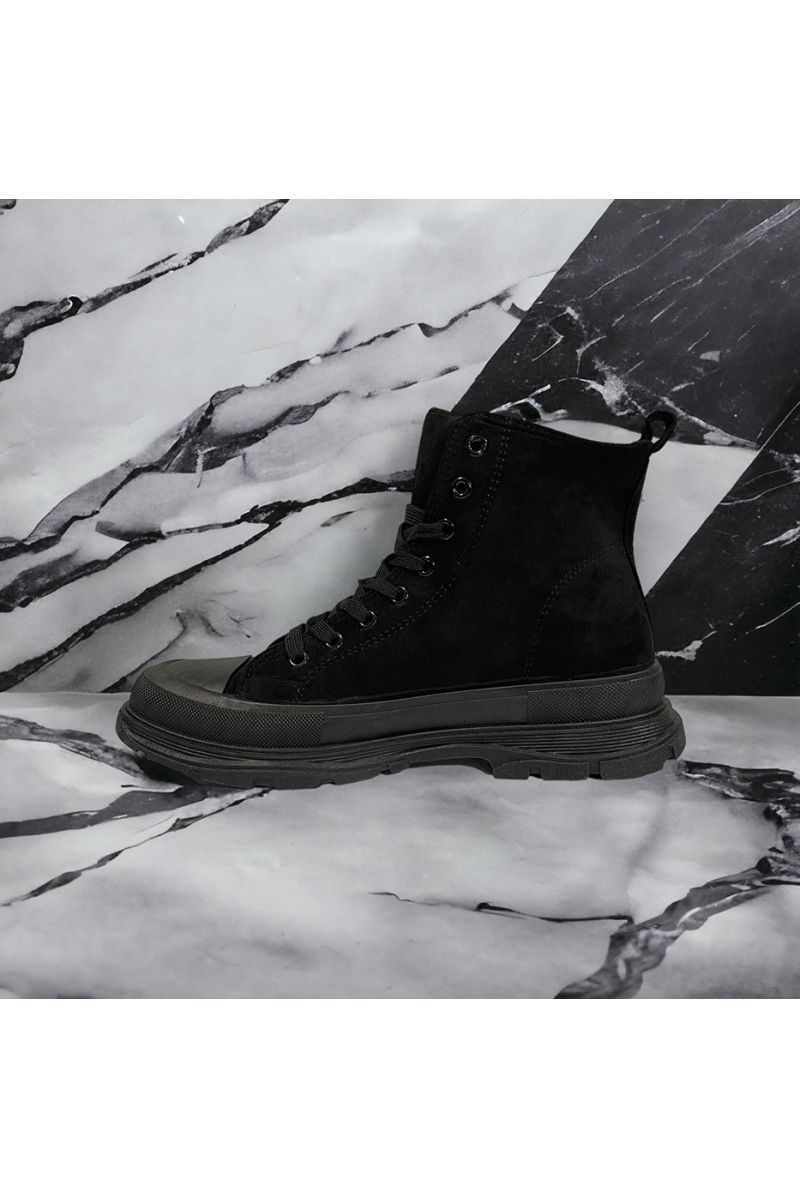 Black suede ankle boots inspired by - 2