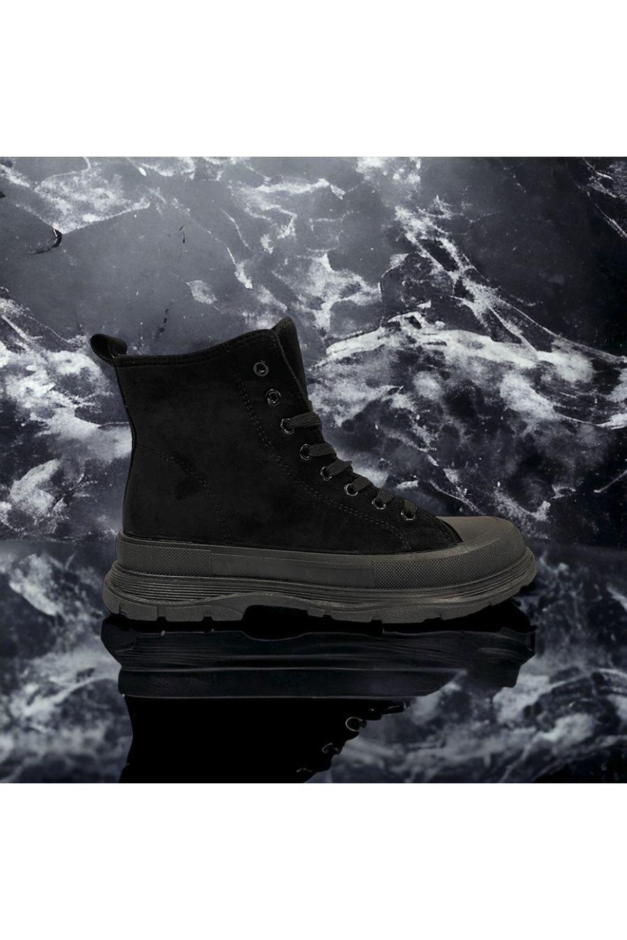 Black suede ankle boots inspired by - 3