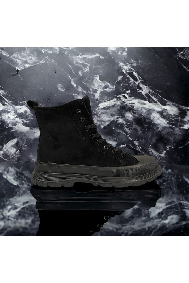 Black suede ankle boots inspired by - 3