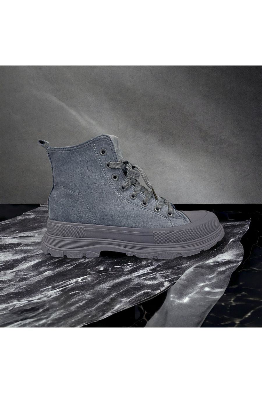 Blue suede ankle boot inspired by - 3